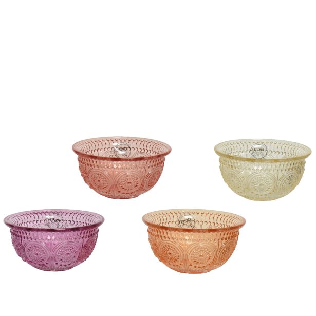 SERVIRNA SKLEDA DECORIS SERVIRNA POSODA IZ STEKLA, 4 BARVE, SORT.