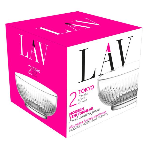 SERVIRNA SKLEDA LAV 600 ML TOKYO STEKLENA 2/1