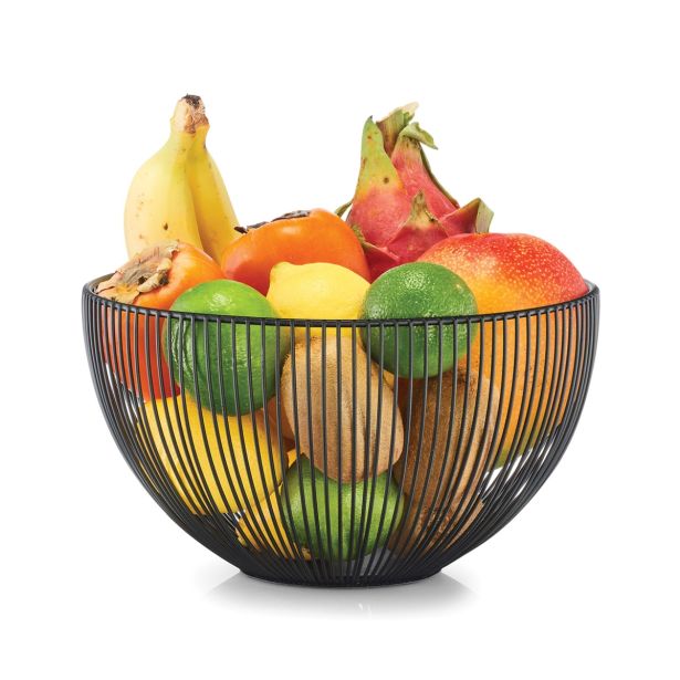 KOŠARA ZA SADJE ZELLER PRESENT 25X14 CM ŽIČNATA ČRNE BARVE