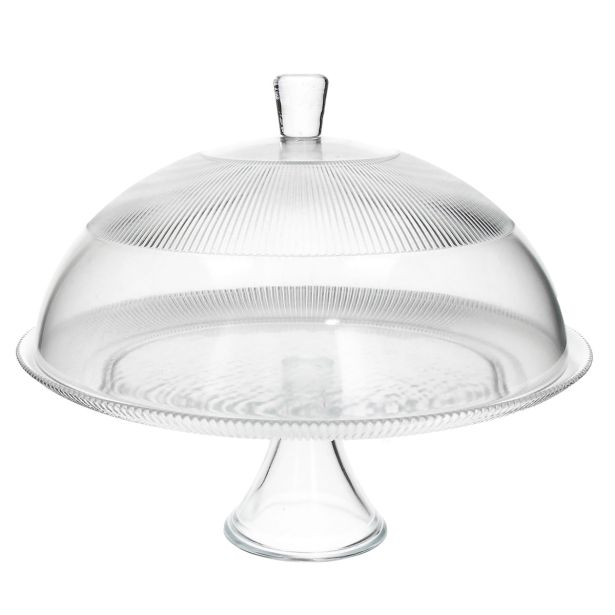 SERVIRNI KROŽNIK TOGNANA 33X28 CM STOJALO ZA TORTO S POKROVOM