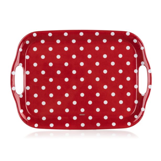 SERVIRNI PLADENJ BANQUET 36X25.5CM DOTS RDEČI MELAMIN