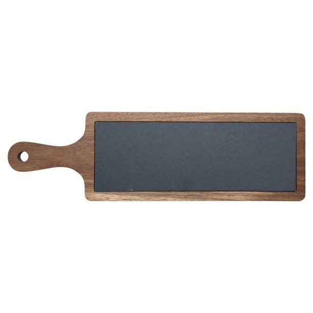 SERVIRNI PLADENJ ESTIA 44X12 CM IZ SKRILAVCA Z LESENIM PODSTAV. 07-24192