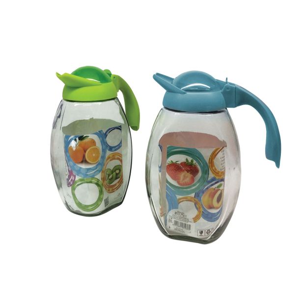 SERVIRNI VRČ STEKLEN 1.8 LIT RAZLIČNI BARVNI POKROVI