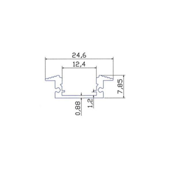 SESTAVNI DEL MENTES ALU PROFIL 2M VGRADNI MAT