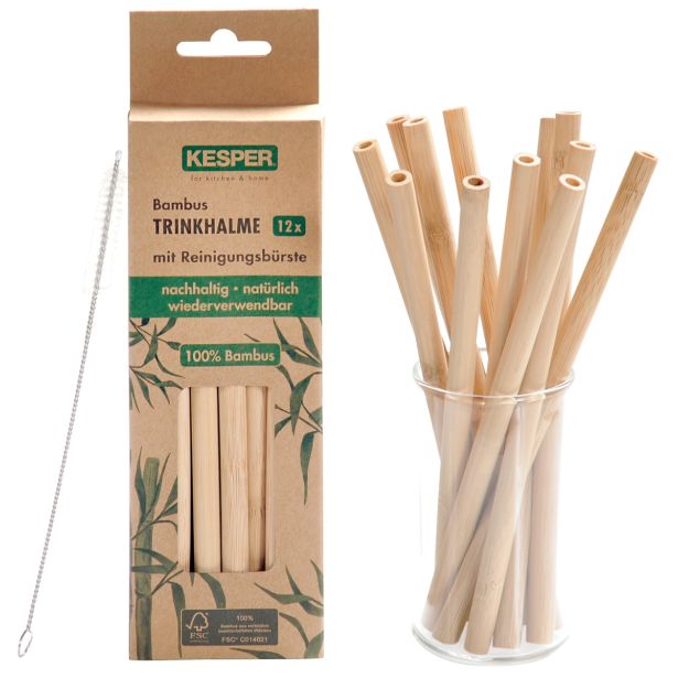 NAMIZNI DODATEK KESPER SET 12/1 SLAMICE ZA PITJE BAMBUS 20 CM