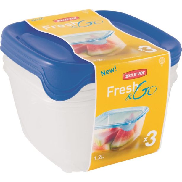 POSODA ZA SHRANJEVANJE CURVER 2 L SET 3/1, MODRA