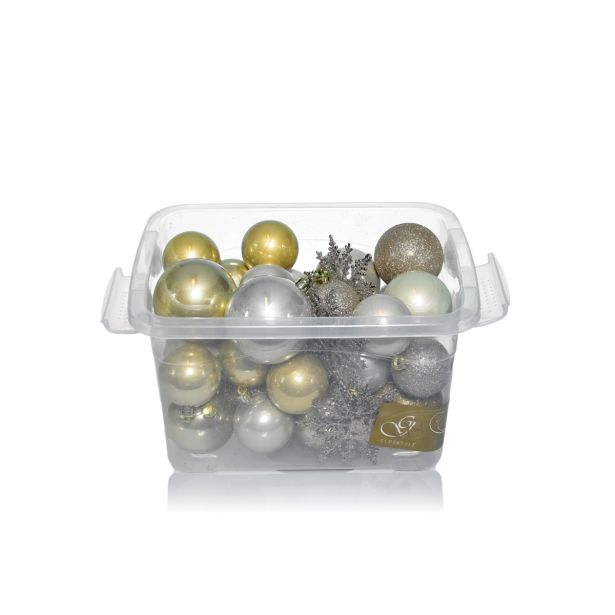 BUNKA IZ UMETNE MASE GLOSSTYLE SET 36/1 ŠAMPANJEC ZLATE V PVC ZABOJU