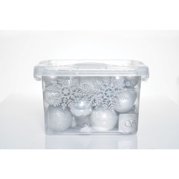 BUNKA IZ UMETNE MASE GLOSSTYLE SET 36/1 SREBRNE V PVC ZABOJU