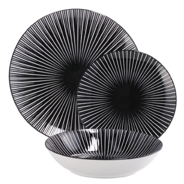 SET KROŽNIKOV 18 DELNI Z ČRNIM VZORCEM