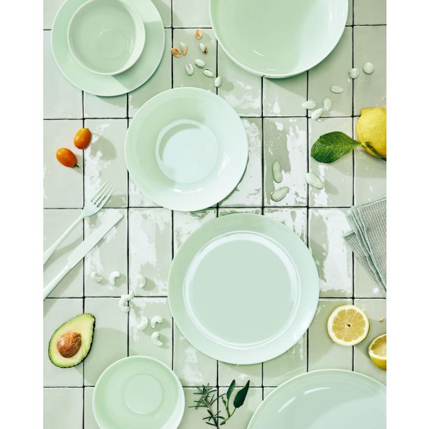 SET KROŽNIKOV LUMINARC 18 DELNI GREEN DIWALI OPAL