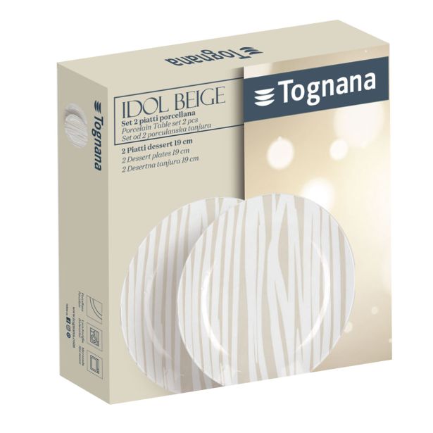 SET KROŽNIKOV TOGNANA 2 DELNI DESERTNI 19 CM MADISON IDOL BEIGE