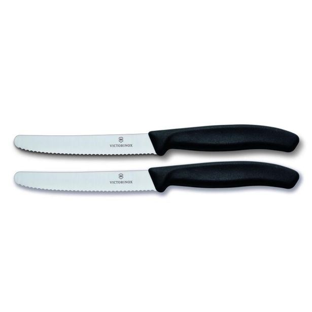 SET NOŽEV VICTORINOX ZA PARADIŽNIK NAZOBČANO REZILO 2X11CM ČRN