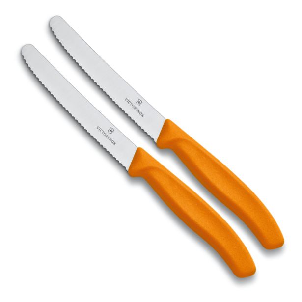 SET NOŽEV VICTORINOX ZA PARADIŽNIK NAZOBČANO REZILO 2X11CM ORANŽEN