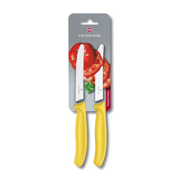 SET NOŽEV VICTORINOX ZA PARADIŽNIK NAZOBČANO REZILO 2X11CM RUMEN