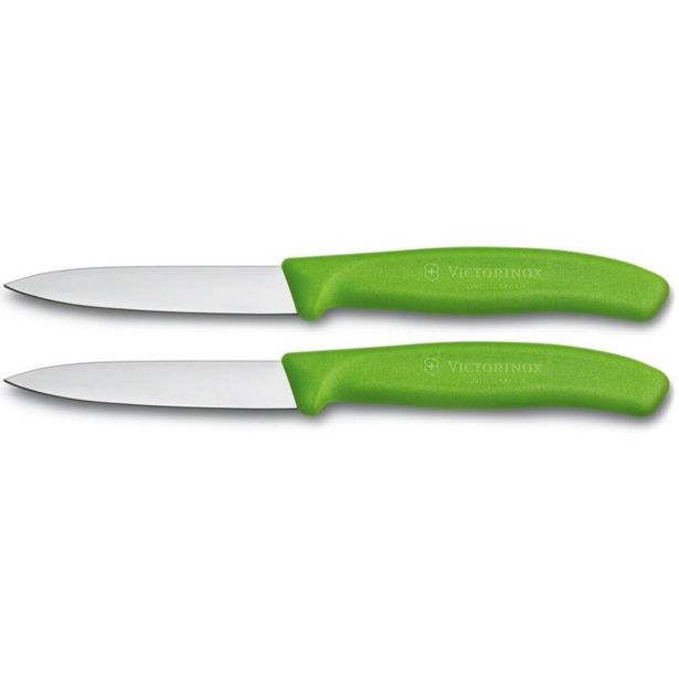 SET NOŽEV VICTORINOX ZA ZELENJAVO 2X ŠPIČASTO REZILO 8CM ZELEN