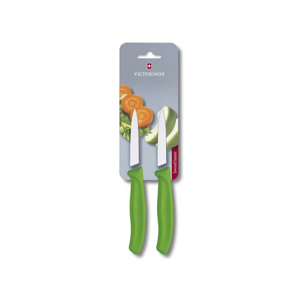 SET NOŽEV VICTORINOX ZA ZELENJAVO 2X ŠPIČASTO REZILO 8CM ZELEN