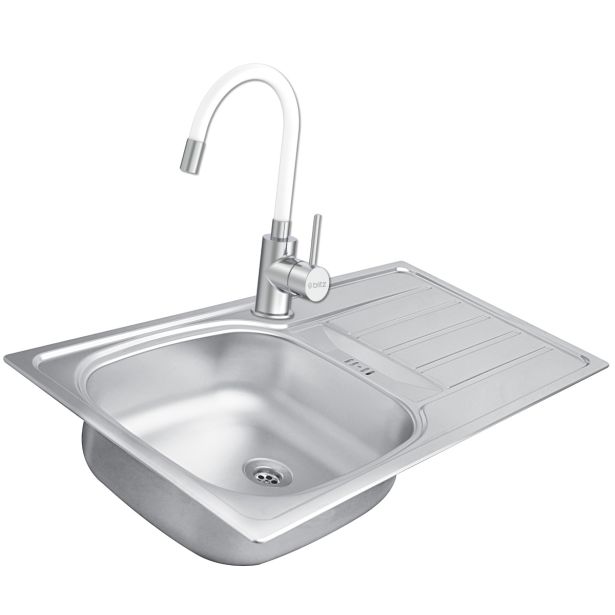 NERJAVNO POMIVALNO KORITO MINES-IB SET OPAL, SATIN, MIB25003 + BELA ARM. K 910+SIFON