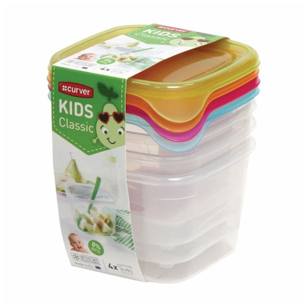 POSODA ZA SHRANJEVANJE CURVER SET POSOD ZA SHRANJEVANJE HRANE, FRESH GO 4X0.45L