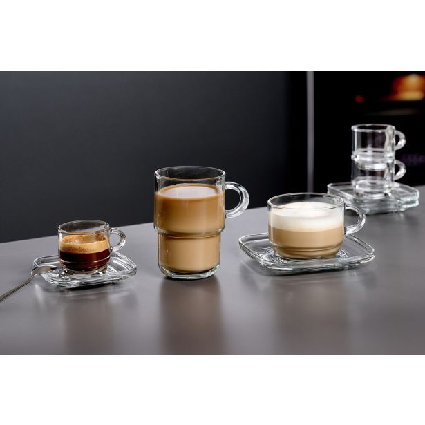 SET SKODELIC IN LONČKOV 240ML GB AMERICANO 4/1 CAPPUCCINO STEKLEN