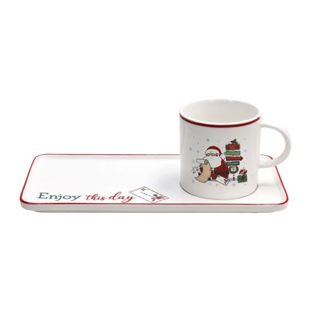 SET SKODELIC IN LONČKOV TOGNANA LONČEK S PODSTAVKOM NEW MILK&C LET IT SNOW