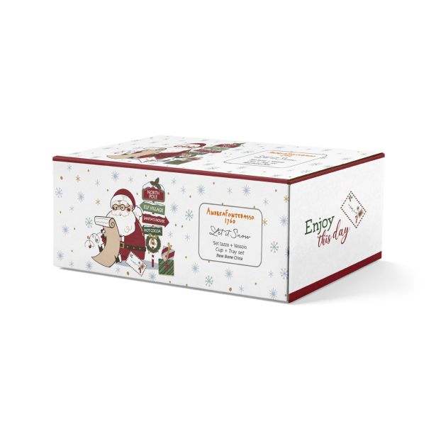 SET SKODELIC IN LONČKOV TOGNANA LONČEK S PODSTAVKOM NEW MILK&C LET IT SNOW