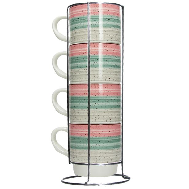 SET SKODELIC IN LONČKOV TOGNANA 4 DELNI 320 ML W/METAL STANDURBAN URBAN PASTEL