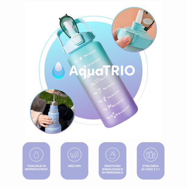 PLASTENKA ZA VODO HOMEY SET TREH FLAŠK 2000ML,/900ML,/500ML