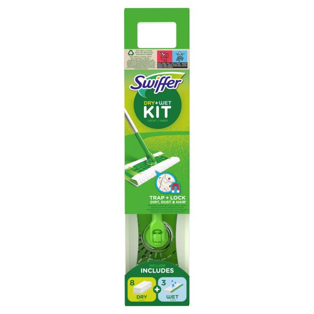 SWIFFER KOMPLET S KRPAMI ZA MOKRO (3X) IN SUHO (8X) BRISANJE TAL