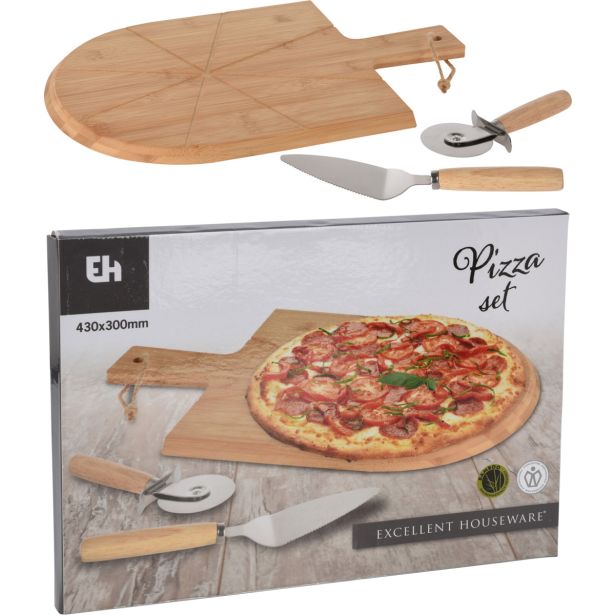 SERVIRNA DESKA SET ZA PIZZO 3 DELNI