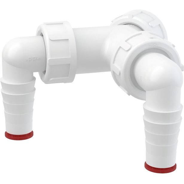 SIFON ZA PRALNI STROJ VAFRA PVC KOLENO ZA DVA PRALNA STROJA Z MEMBRANO