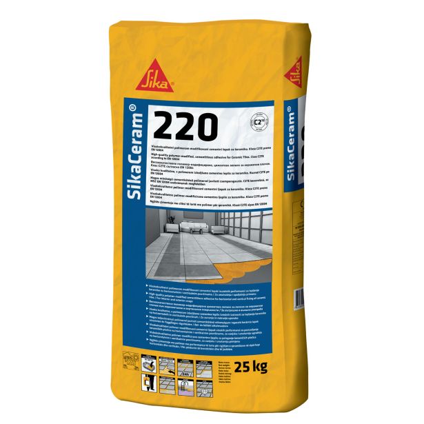 LEPILO ZA PLOŠČICE SIKA SIKACERAM 220 RS 25KG C2 TE