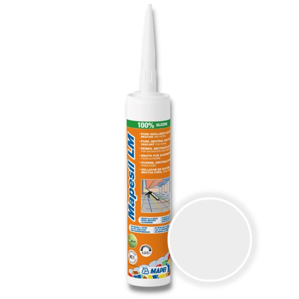 SILIKONSKA TESNILNA MASA MAPEI MAPESIL LM 111 SREBRNO SIVA 310 ML