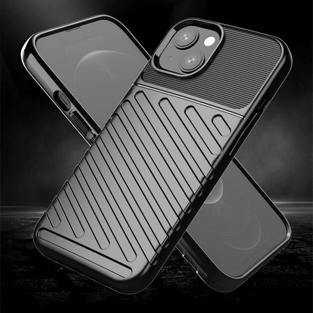 SILIKONSKI OVITEK THUNDER ARMOR ZA IPHONE 15 - ČRN