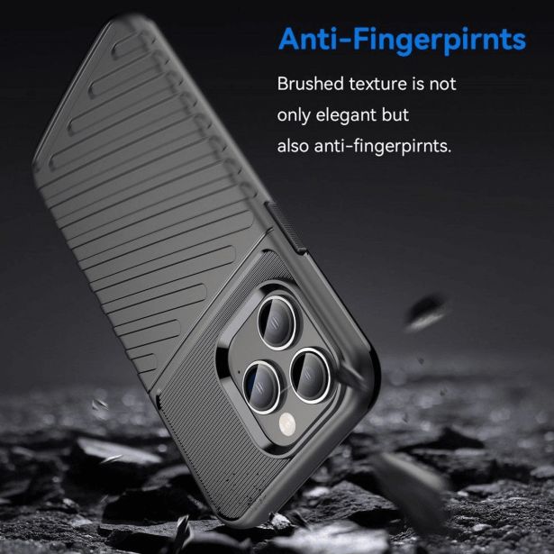 SILIKONSKI OVITEK THUNDER ARMOR ZA IPHONE 15 PRO MAX - ČRN