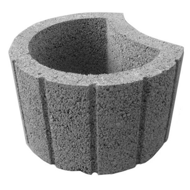 ŠKARPNI ELEMENT OBLAK GROUP FLORA LUNA, FI 40, H=24 CM GRAFITNO ČRN