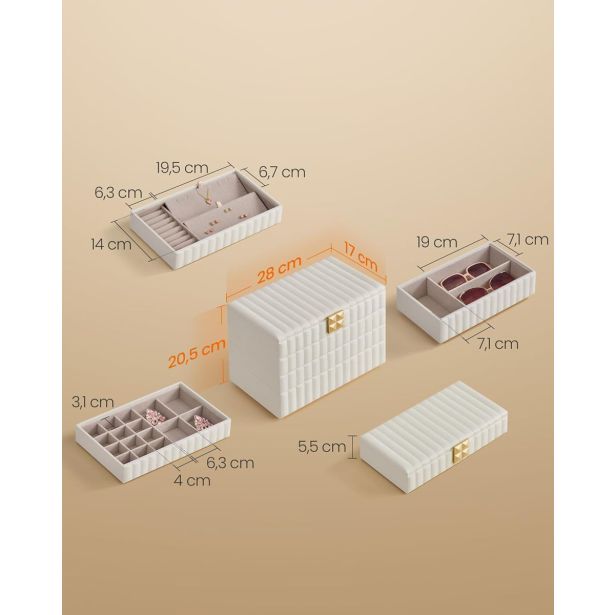 ŠKATLA ZA NAKIT SONGMICS HOME ANAH Z OGLEDALOM