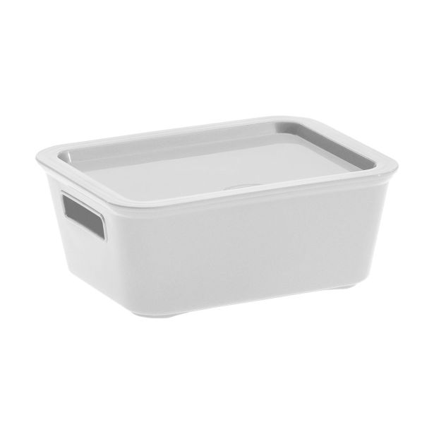 ŠKATLA/ZABOJ BELLA 18X14X7 CM (M),S POKROVOM SVETLO SIVA