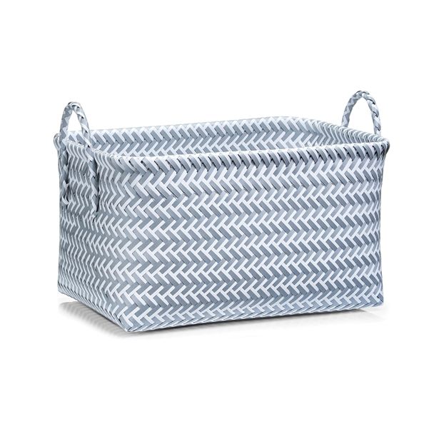 ŠKATLA/ZABOJ ZELLER PRESENT 37X27X21 CM SIVA/BELA