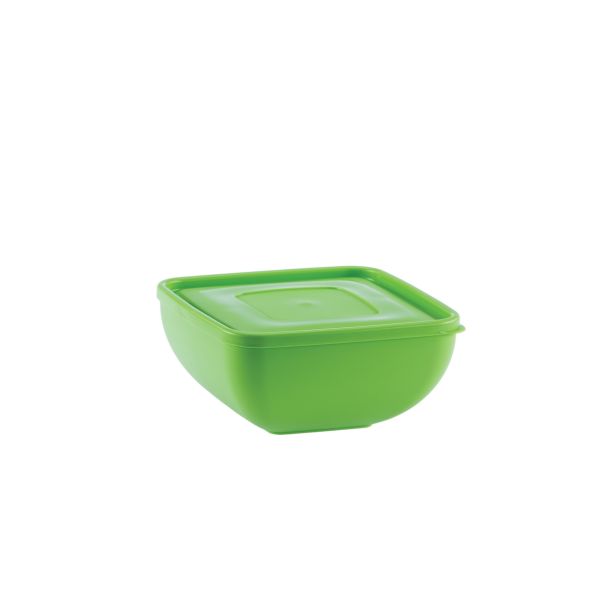 PIKNIK PROGRAM UCSAN PLASTIK SKLEDA S POKROVOM 1.2 L KVADRATNA ZELENE BARVE