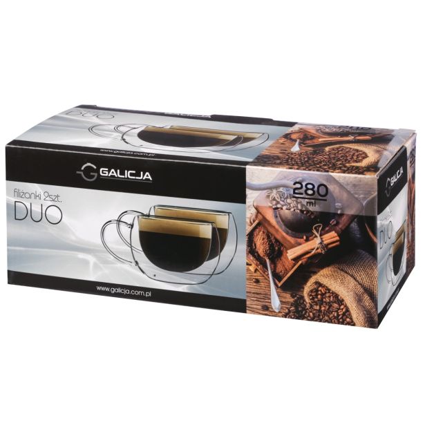 SET SKODELIC IN LONČKOV GALICIJA 2 DELNI DVOJNO DNO 280 ML FILIŽANKA