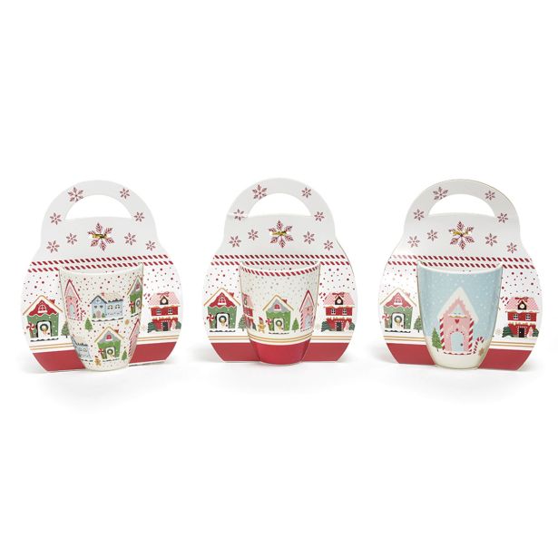 SKODELICA / LONČEK 340ML 8.3X11.5X10.5 CM BOŽIČNI MOTIV