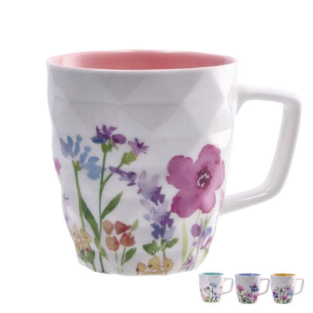 SKODELICA / LONČEK 395ML VZOREC RAZLIČNE ROŽICE