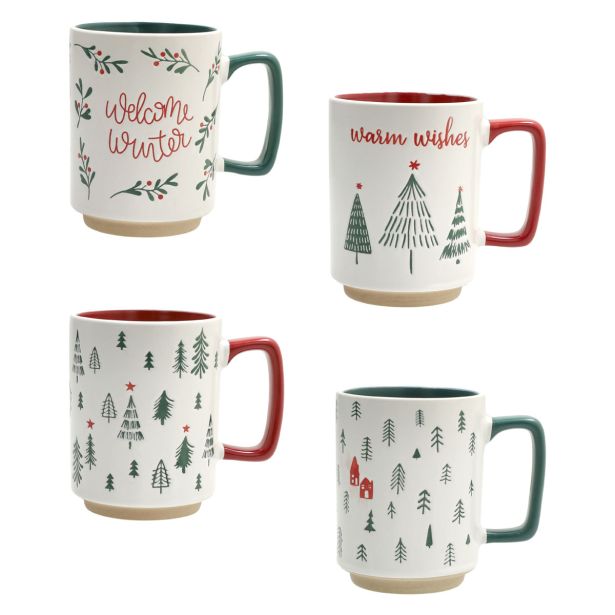 SKODELICA / LONČEK 400 ML NATALE XMAS TREE RAZLIČNI DEKORJI