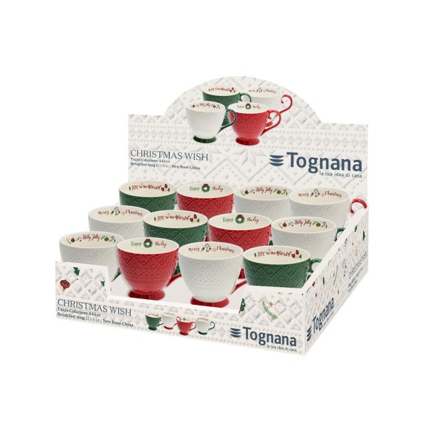 SKODELICA / LONČEK TOGNANA 445 ML NATALE CHRISTMAS WISH RAZLIČNI DEKORJI