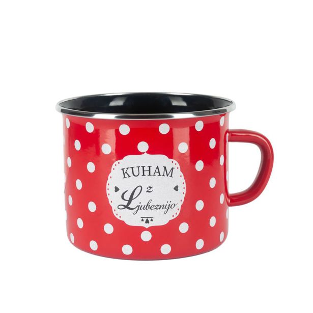 SKODELICA / LONČEK ALPEKS 8CM/0.33L RDEČ KUHAM Z LJUBEZNIJO