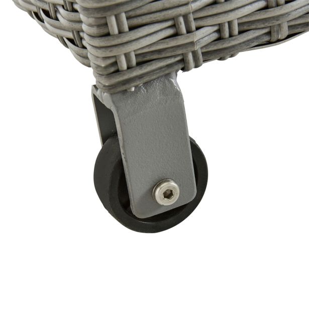 SKRINA DAVOS FIX WHEELS WICKER-ALU GREY 120X60X68