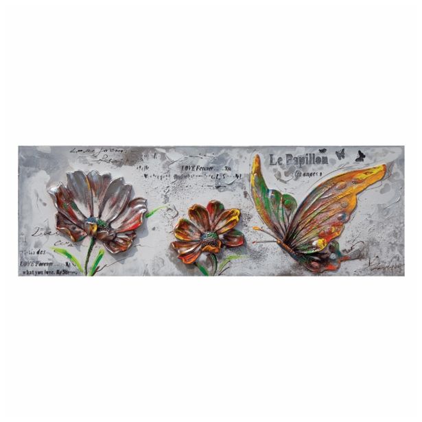 SLIKA BIVA METULJ IN ROŽE 50X150 CM RAZLIČNA DEKORJA