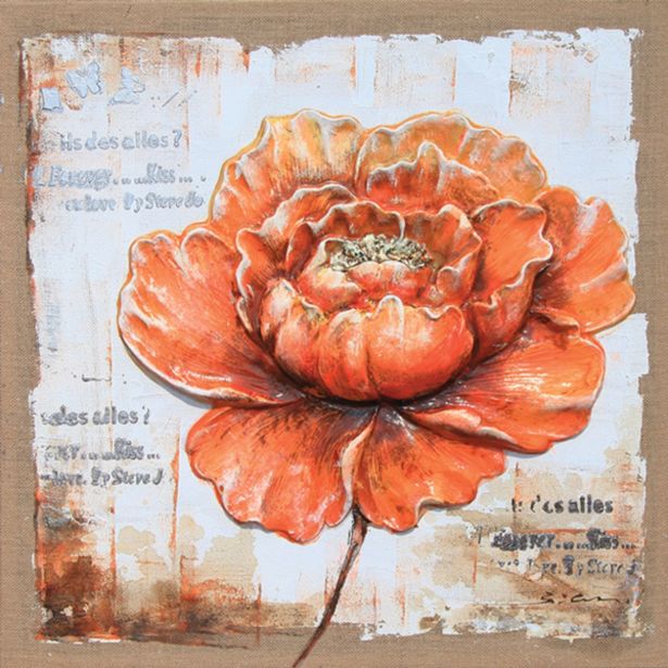 SLIKA BIVA ROŽA 80X80 CM 3D RAZLIČNA DEKORJA