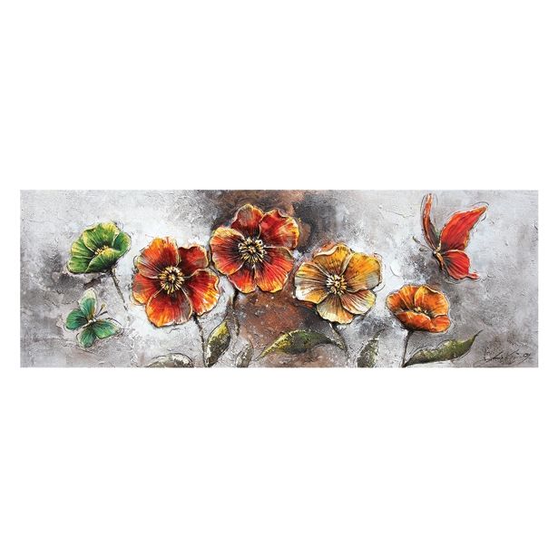 SLIKA BIVA ROŽE IN METULJ 50X150 CM 3D RAZLIČNA DEKORJA