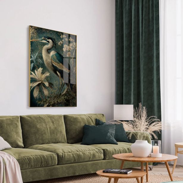 SLIKA STYLER GREEN HERON Z OKVIRJEM 80X120 FA044